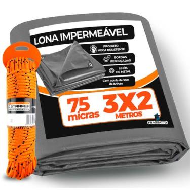 Imagem de Lona 3x3 Multiuso Impermeável Cobertura Piscina Cinza Garagem Tenda + 
