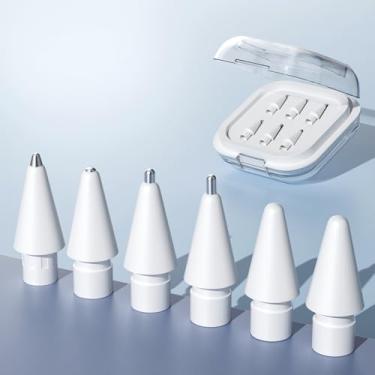 Imagem de LOVE MEI Pontas de lápis de substituição para Apple Pencil Pro, pontas de lápis de metal adequadas para Apple 2ª geração USB-C, lápis digital Logitech Crayon, ponta de agulha com capa, conjuntos de