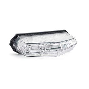 Imagem de MFC PRO Luz traseira universal transparente integrada para motocicleta 25 LED com função de alerta de freio de posição de seta para bicicleta Dirt Bike Buggy Chooper Cruiser ATV (alerta claro/parte)