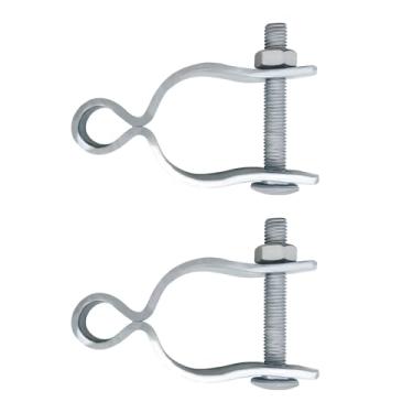 Imagem de 6 conjuntos de dobradiças de poste de portão de cerca de elos de corrente, 1-5/20.3 cm, peças de cerca de elo de corrente, ferragens de portão galvanizado, ferramentas de cerca de elo de corrente