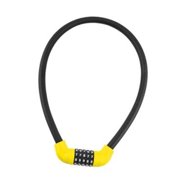 Imagem de UGPLM Cabo de Bloqueio para Bicicleta com Código de Segurança de 5 Dígitos, Amarelo preto