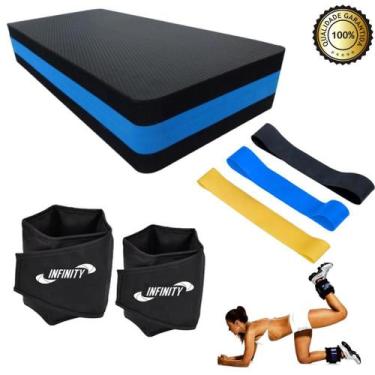 Imagem de Kit Mini Band + Par De Caneleira 5 Kg + Step Em Eva - Infinity
