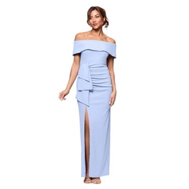 Imagem de Xscape Vestido feminino longo tomara que caia em crepe com fenda, Peri, 48