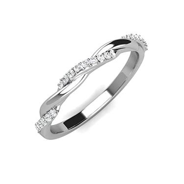 Imagem de VIFE Anéis de casamento banhados a ouro 18 K para mulheres CZ zircônia cúbica corda torcida anel de compromisso empilhável aliança eternidade para mulheres, 7, Banhado a ouro 18K, Zircônia cúbica