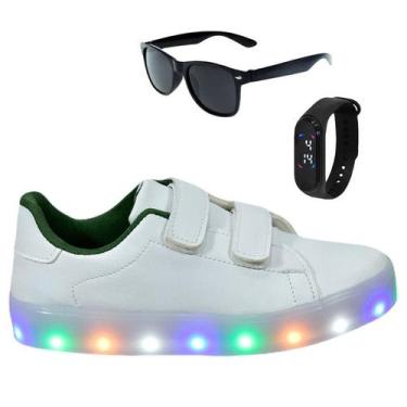 Imagem de Tênis Infantil Masculino Com Led Casual Moderno Confortável Novo +Ócul