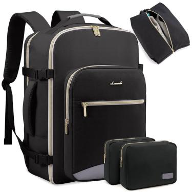 Imagem de Mochila de viagem para laptop LOVEVOOK 50L impermeável 46 cm preta
