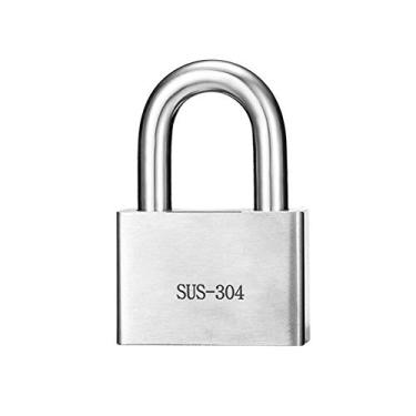 Imagem de Cadeados externos Cadeados Cadeados Cadeados com 4 Chaves Aço Inoxidável Engrossar Impermeável Antiferrugem Anti-Roubo Armazém Grande Fechadura de Gaveta de Porta de Ferro (Cor: Aço Inoxidável Tamanho