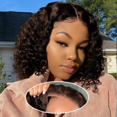 Imagem de Perucas Amygirl Wear and Go sem cola, 100% cabelo humano, 25 cm