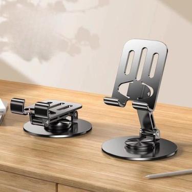 Imagem de Suporte Alumínio de Mesa Base Rotatória Ajustável 360º Para Smartphone