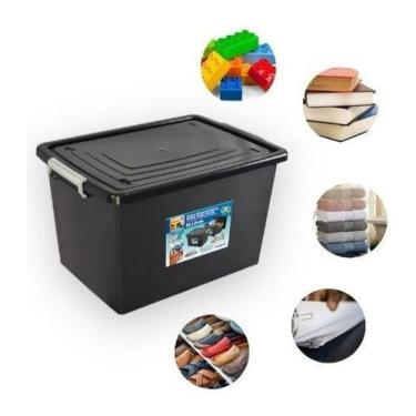 Imagem de Caixa Organizadora 56 Litros Cesto Grande, Preto