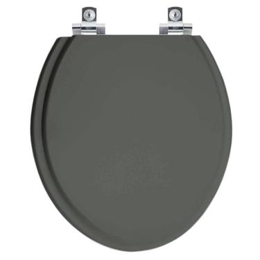 Imagem de Assento Sanitário Com Fechamento Lento Convencional Oval Cinza Vip Para Vaso Deca
