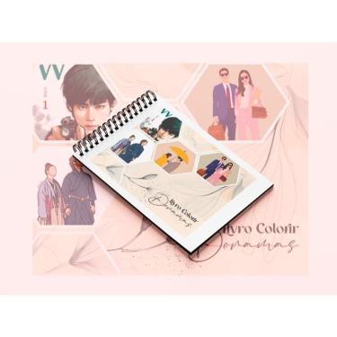 Imagem de Kit Livro de Colorir Stitch Moana Princesas Evangélico religiosos Dorama BTS 50 folhas com ou sem canetinhas 24 cores