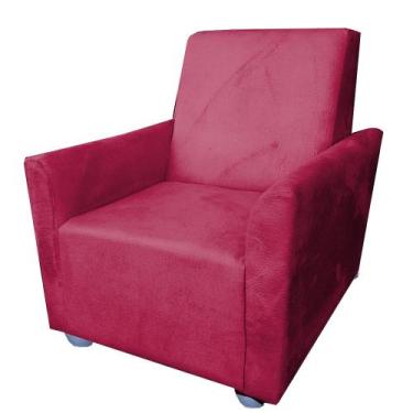 Imagem de Poltrona Cadeira Sofa Infantil Kids Angel - Silverio Decor, Vermelho