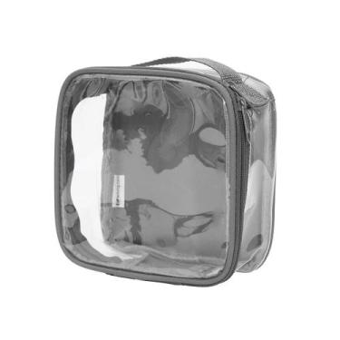 Imagem de Bolsa de higiene de viagem EZpacking Clear TSA aprovada 3-1-1 cinza