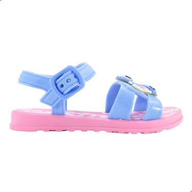 Imagem de Sandália Infantil Grendene Kids Stitch Pet Shop Rosa Azul Glitter