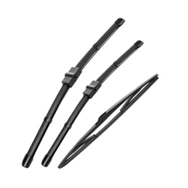 Imagem de Kit com 3 Palhetas Limpador para-brisa Dianteiras e Traseira para,Palheta do Limpador de Para-brisa Premium para Todas as Estações para Peugeot 207 Hatchback 2006-2014,Borracha Natural Side Lock