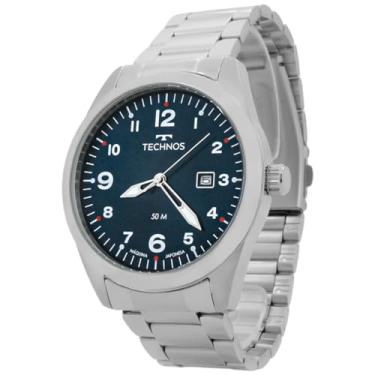Imagem de Relógio Masculino Technos Aço Inoxidável Prata Analógico Resistente a Água Original 2115TYR1A