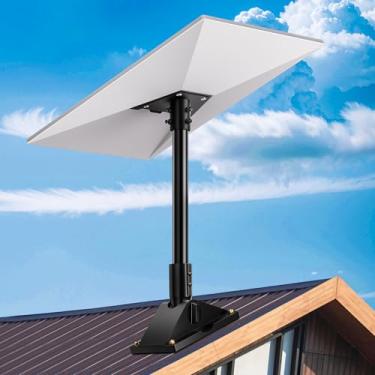 Imagem de UBeesize Kit de montagem Starlink Gen 3, kit de montagem de telhado Starlink, kit de montagem de poste ajustável com adaptador de tubo compatível com antena parabólica padrão geração 3