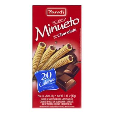 Imagem de Kit c/ 6 Rolinhos de Wafer Recheio Chocolate Minueto Caixa