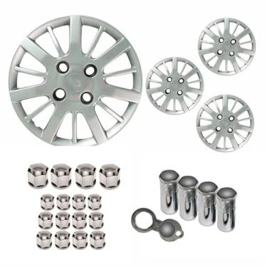 Imagem de Jogo Calota Aro 14 Siena Palio 2009 2010 + Selo Resinado + Tampa Ventil + Capa Parafuso