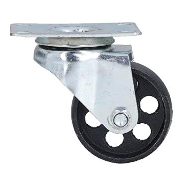 Imagem de Rodízio Giratório de Ferro Fundido Com Rolamento Duplo de 3 Polegadas para Carrinho de Substituição Universal para Carros Domésticos, Aeroportos, Armazéns, Preto