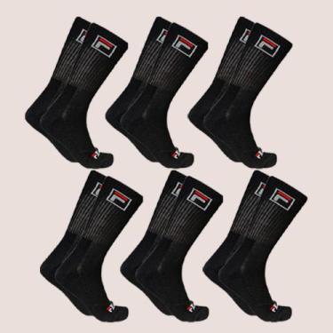 Imagem de Kit 6 Meias Cano Alto Fbox Unisex Atoalhada Original - Dass, Preto, 34