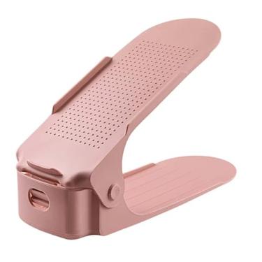 Imagem de Kit 10 Organizadores de sapato, saltos e tênis com regulagem de altura - Diversas Cores Cor:Rosa
