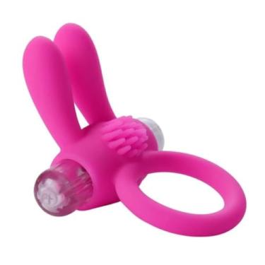 Imagem de Anel Peniano Rabbit Com Cerdas Massageadoras E Vibração Anel para Orgasmos Intensos [PINK]