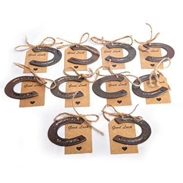 Imagem de WC 10 peças de ferraduras da sorte decoração de Natal ocidental lembrancinhas de casamento ferradura rústica mini decoração de cavalo decorações de festa ocidental decorações de festa chá de bebê