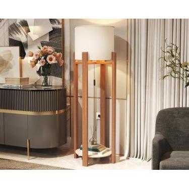 Imagem de Luminária de Chão Austria Cúpula Acetato na cor Off White com pés de M