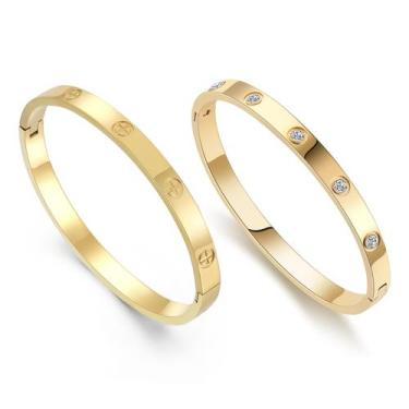 Imagem de Pacote com 2 pulseiras Friendship FOLOOTY para mulheres banhadas a our