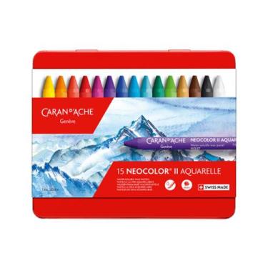 Imagem de Giz Pastel Oleoso Aquarelável Caran D Ache Neocolor II 15 Cores  - CAR