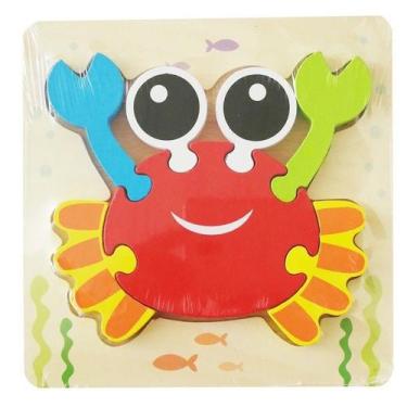 Imagem de Quebra-Cabeça De Madeira 3d Em Forma De Tangram/Desenho Animal/Intelli