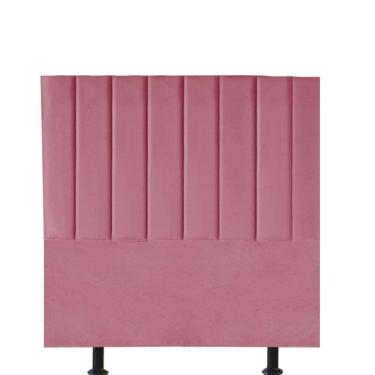 Imagem de Cabeceira Estofada Carla 90cm Solteiro Para Cama Box Quarto Suede Rosa Bebê - Gat Magazine