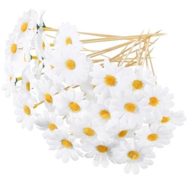Imagem de CHENGU 100 palitos de dente extravagantes, palitos de coquetel de 12 cm palitos extravagantes para aperitivos, aperitivo de bambu feito à mão, espetos de frutas, palitos de comida para casamento, dia