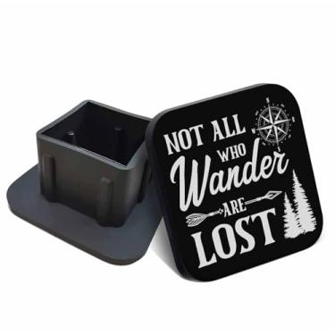Imagem de Swono Capa de engate de receptor de 5 cm Not All Who Wander are Lost Pattern Trailer Hitch Receiver Cap Acessórios automáticos