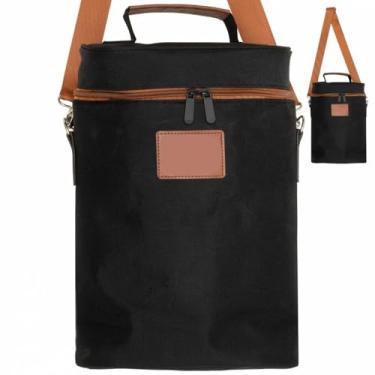 Imagem de Bolsas Térmicas para Garrafa de Vinho Wine Bag (Preta | Poliéster e PEVA | 2 Garrafas)