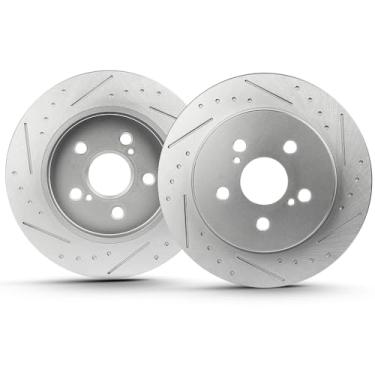 Imagem de ECCPP 55159 2 peças de rotores de freio a disco sólido traseiros adequados para Lexus para CT200h 2011-2017, para Pontiac para Vibe 2009-2010, para Toyota para Corolla 2009-2022