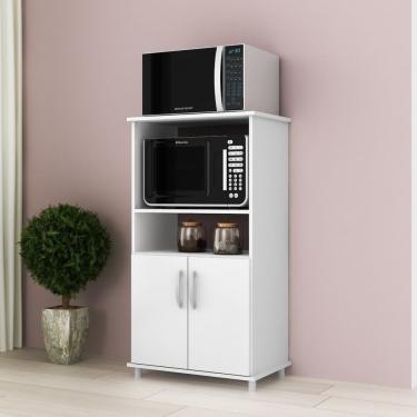 Imagem de Balcão Forno E Micro-Ondas 2 Portas Bf 252 Djd Móveis Branco