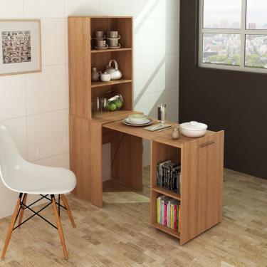Imagem de Armário Com Mesa Retrátil Me4171 Tecnomobili Amendoa