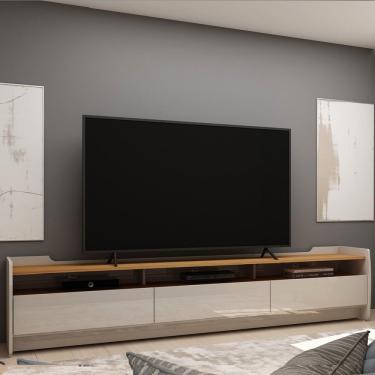 Imagem de Rack Tv 70'' 3 Gavetas 3 Nichos 220 Off White/Naturale