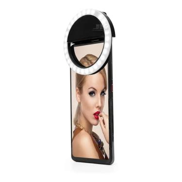 Imagem de Anel Luz Pra Selfie Ring Light Flash Celular Universal Preto