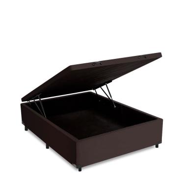 Imagem de Cama Box Baú Viúva 128x188x41cm Varias Cores Cor:marrom Sintético