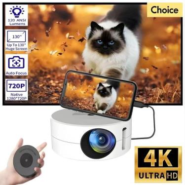 Imagem de Mini Projetor Portátil 4K LED Cinema Home Theater Smart TV Beamer YT20