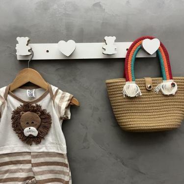 Imagem de 2 Cabideiros parede decoração Urso e Coração animais 2CUrCa - Hanger D