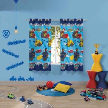Imagem de Cortina Quarto Infantil Patrulha Canina Menino Com Ilhós Lepper Kids 1