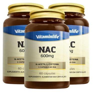 Imagem de Nac 600mg Diversas Quantidades Vitamin Life 60 Cápsulas Entrega Rápida