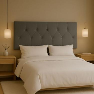 Imagem de Cabeceira Box Estofada Casal Para Cama Box 1.40 (PARIS 140 CINZA)