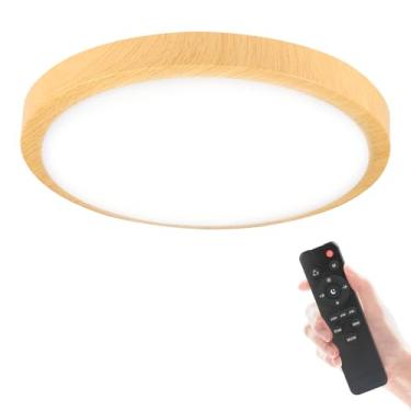 Imagem de BABLOOM Luminária De Teto Embutida Led Madeira, 3000K-6500K, Moderna, Redonda, Próxima A Luminárias Com Controle Remoto, Minimalista Para Quarto, Cozinha, Corredor, Lavanderia - 8"