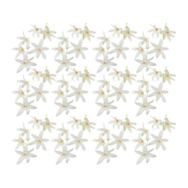 Imagem de Ioensy 12x Flores artificiais de orquídea, flores falsas de 7 polegadas, de seda decorativas, de simulação para arranjo de festa, casamento em casa, Branco